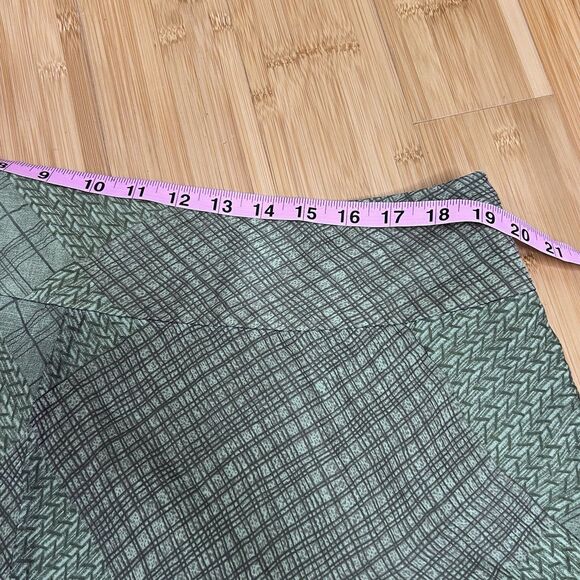Alfani Skirt Womens 18W Green Brown Silk Boho Fairy Y2k Mixed Print Plus Size - Picture 5 of 8